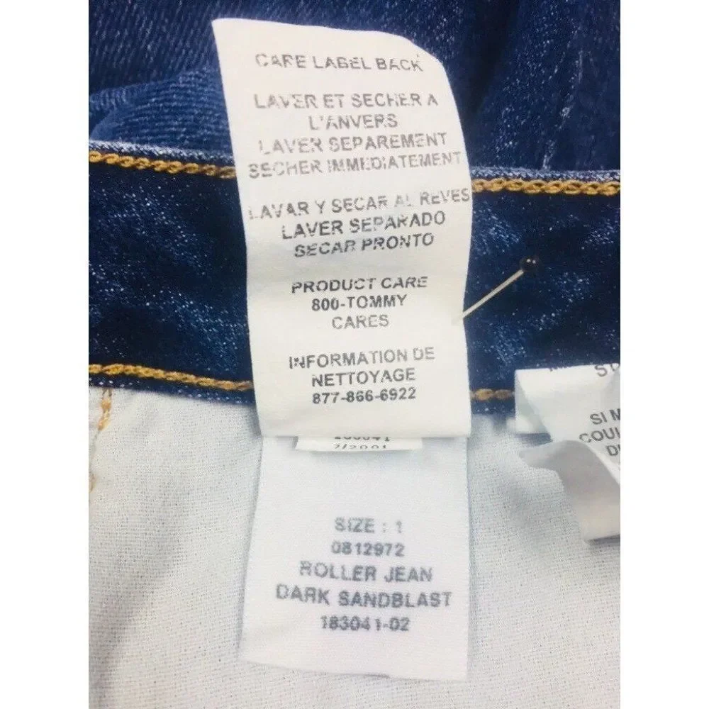 Tommy Hilfiger Jeans  Womens Size 1 Flag Logo Cuff Roller Jean Dark 27 x 30.5 - Picture 12 of 12